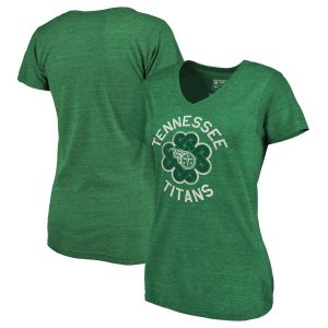 Tennessee Titans Women’s St. Patrick’s Day Luck Tradition Tri-Blend V-Neck T-Shirt
